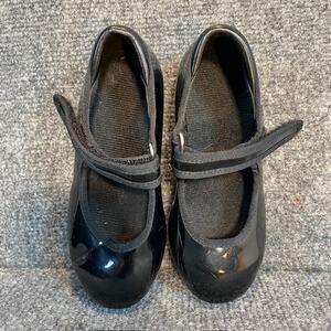 Black Patent Leather Mary Jane Tap Shoes Toddler Kids Size 10 Hook Loop Closure